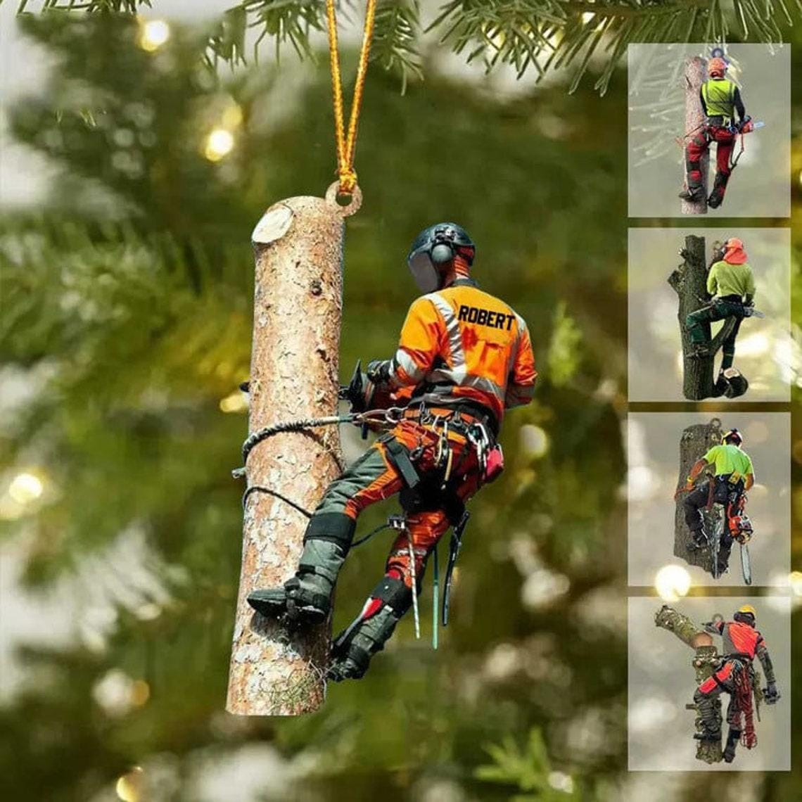 Personalized Arborist 2D Acrylic Ornament: Custom Tree Cutter Gift