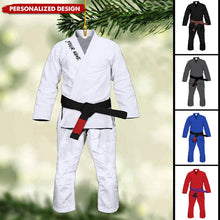 Personalized Jiu Jitsu Gi 2D Acrylic Ornament – Custom Name & Belt Color Christmas Gift