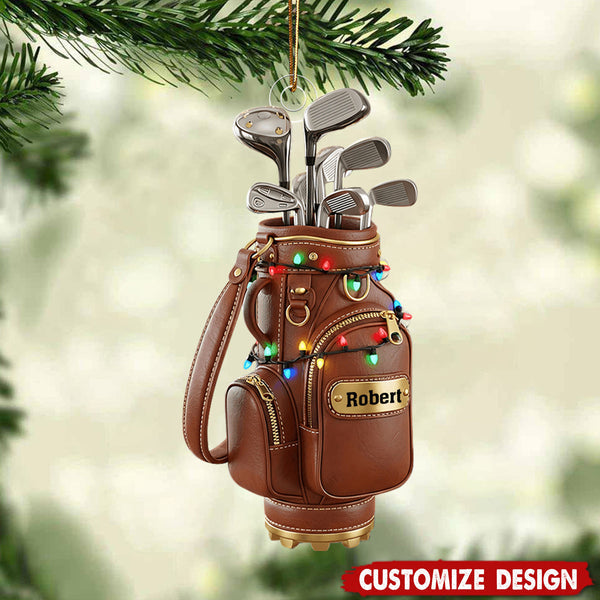 Personalized Golf Bag 2D Ornament, Christmas Acrylic Ornament, Custom Xmas Gift, Gift for Golf Lovers