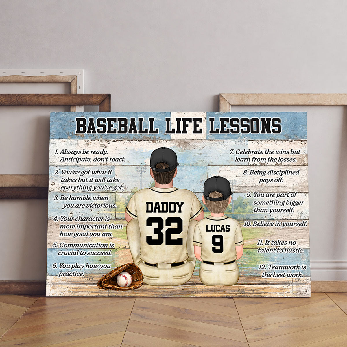 Personalized Baseball Life Lessons Canvas - Custom Gift For Baseball Lover - Gift for Him - Sport Lovers Gift