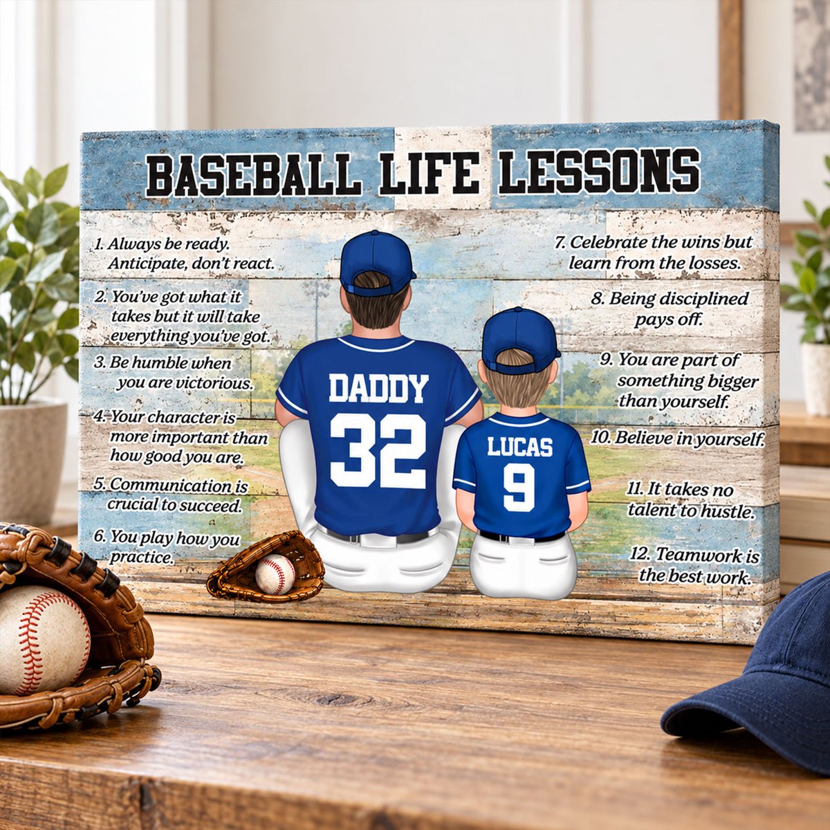 Personalized Baseball Life Lessons Canvas - Custom Gift For Baseball Lover - Gift for Him - Sport Lovers Gift