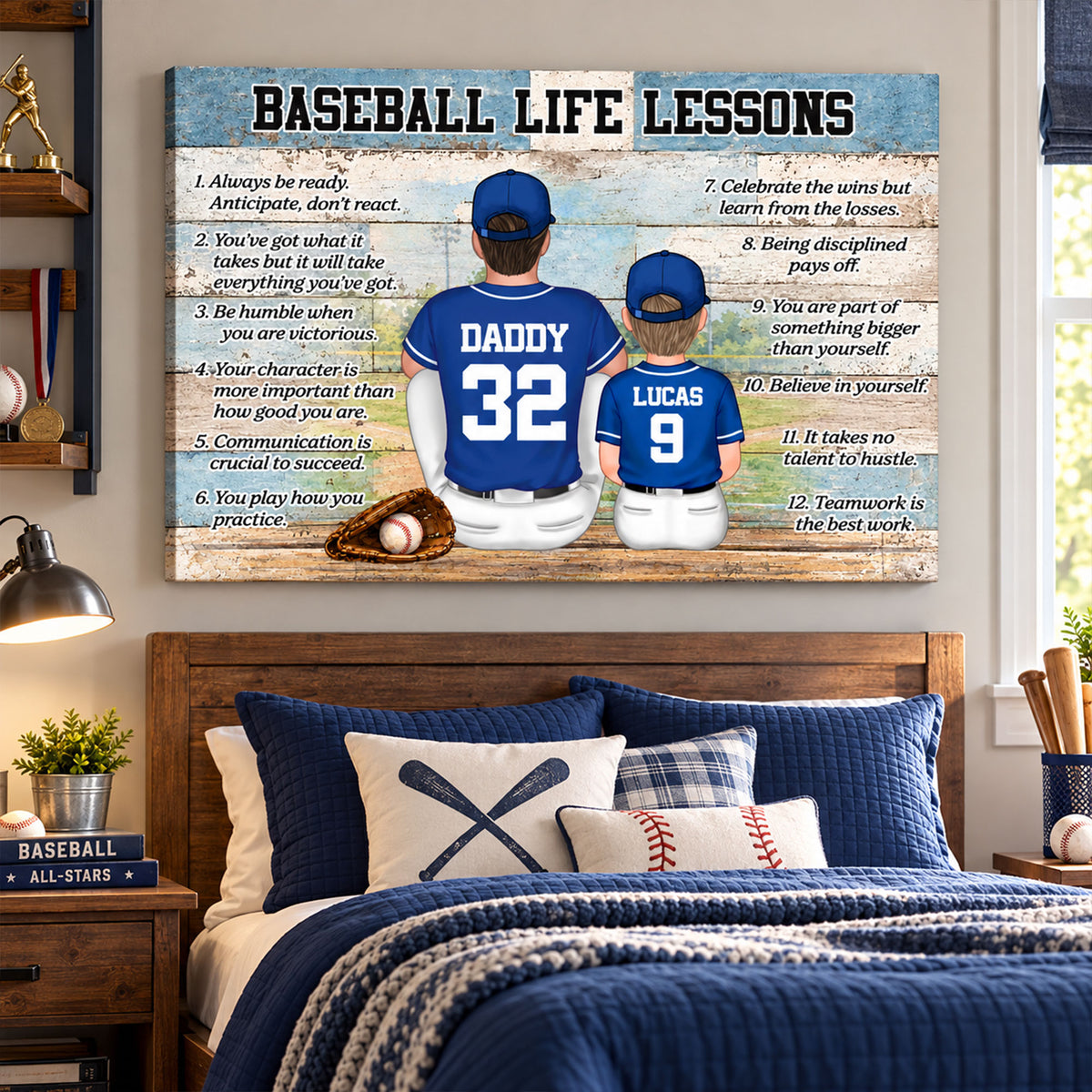 Personalized Baseball Life Lessons Canvas - Custom Gift For Baseball Lover - Gift for Him - Sport Lovers Gift