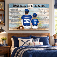 Personalized Baseball Life Lessons Canvas - Custom Gift For Baseball Lover - Gift for Him - Sport Lovers Gift