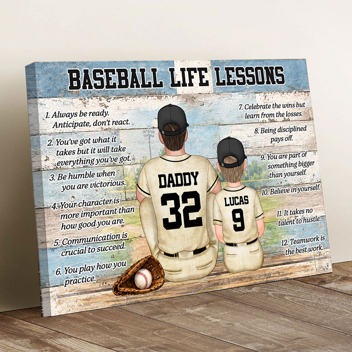 Personalized Baseball Life Lessons Canvas - Custom Gift For Baseball Lover - Gift for Him - Sport Lovers Gift