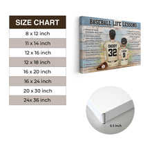 Personalized Baseball Life Lessons Canvas - Custom Gift For Baseball Lover - Gift for Him - Sport Lovers Gift