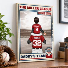 Family Daddy's Team - Personalized Baseball Canvas - Custom Gift For Baseball Lover - Gift for Him - Sport Lovers Gift