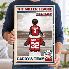 Family Daddy's Team - Personalized Baseball Canvas - Custom Gift For Baseball Lover - Gift for Him - Sport Lovers Gift