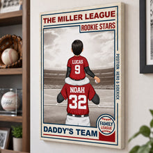 Family Daddy's Team - Personalized Baseball Canvas - Custom Gift For Baseball Lover - Gift for Him - Sport Lovers Gift