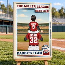 Family Daddy's Team - Personalized Baseball Canvas - Custom Gift For Baseball Lover - Gift for Him - Sport Lovers Gift