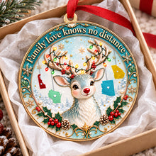 Family Christmas Love Beyond The Map Ornament –  Custom Shape 3D Acrylic Ornament