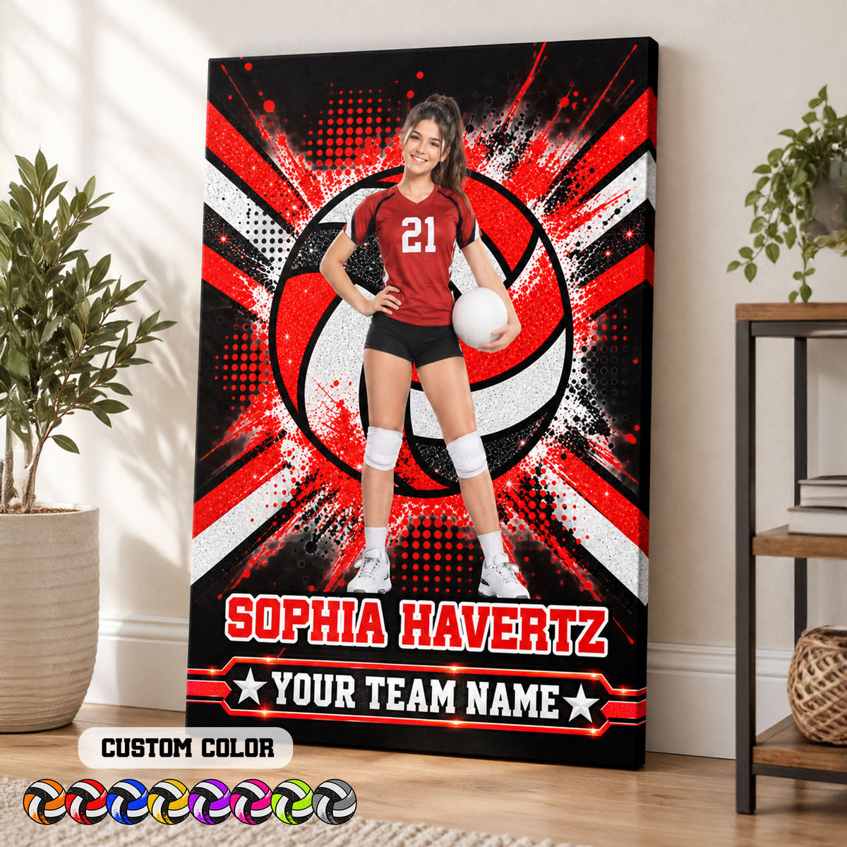 Proud Volleyball Custom Name And Team Name  - Personalized Volleyball Canvas - Custom Gift For Baseball Lover - Gift for Him - Gift for Her  - Sport Lovers Gift