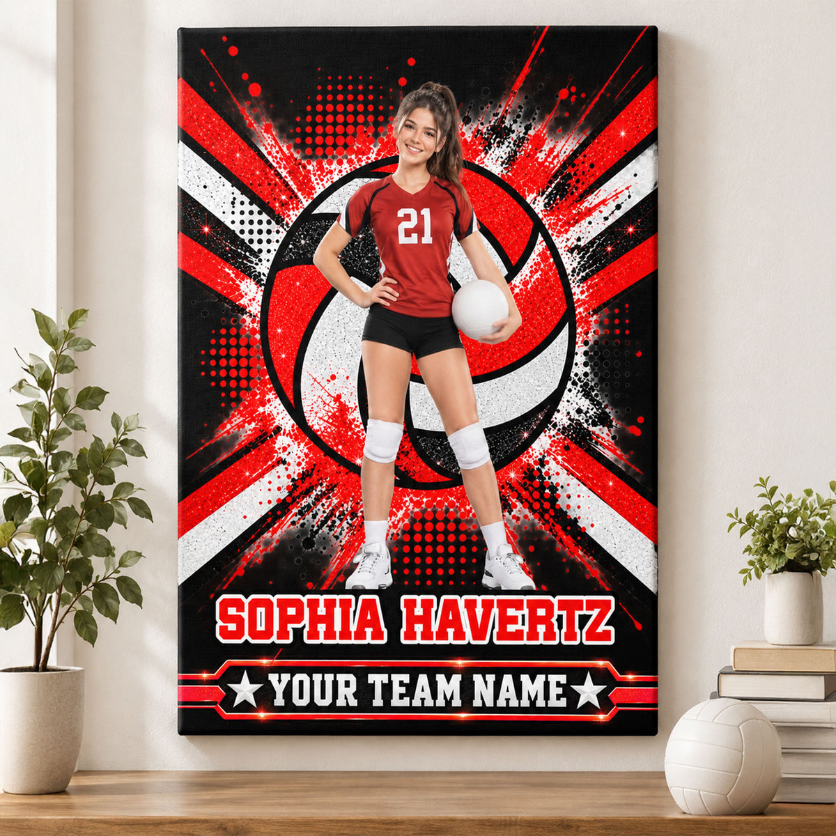 Proud Volleyball Custom Name And Team Name  - Personalized Volleyball Canvas - Custom Gift For Baseball Lover - Gift for Him - Gift for Her  - Sport Lovers Gift