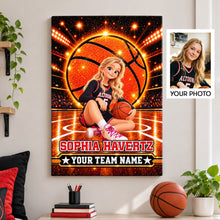 Basketball Player Custom Name And Team Name -  Personalized Basketball Canvas - Custom Gift For Baseball Lover - Gift for Him - Gift for Her  - Sport Lovers Gift