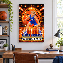 Basketball Player Custom Name And Team Name -  Personalized Basketball Canvas - Custom Gift For Baseball Lover - Gift for Him - Gift for Her  - Sport Lovers Gift