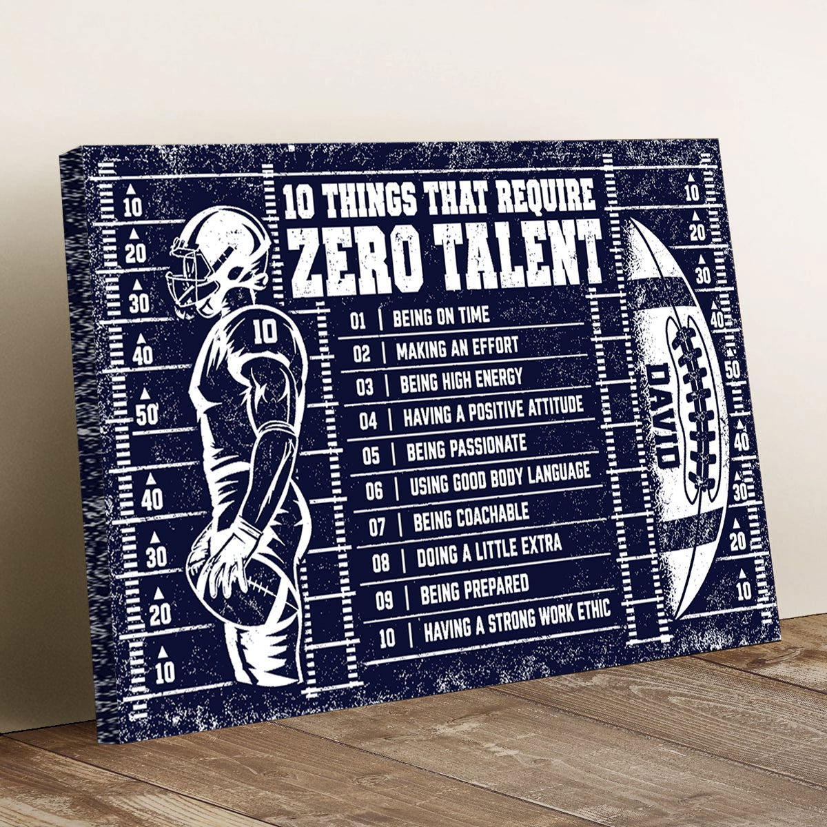 10 Things That Require Zero Talent -  Personalized Canvas - Custom Gift For American Football Lover - Gift for Him - Sport Lovers Gift