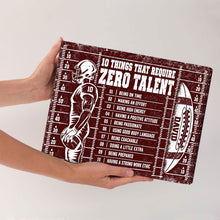 10 Things That Require Zero Talent -  Personalized Canvas - Custom Gift For American Football Lover - Gift for Him - Sport Lovers Gift