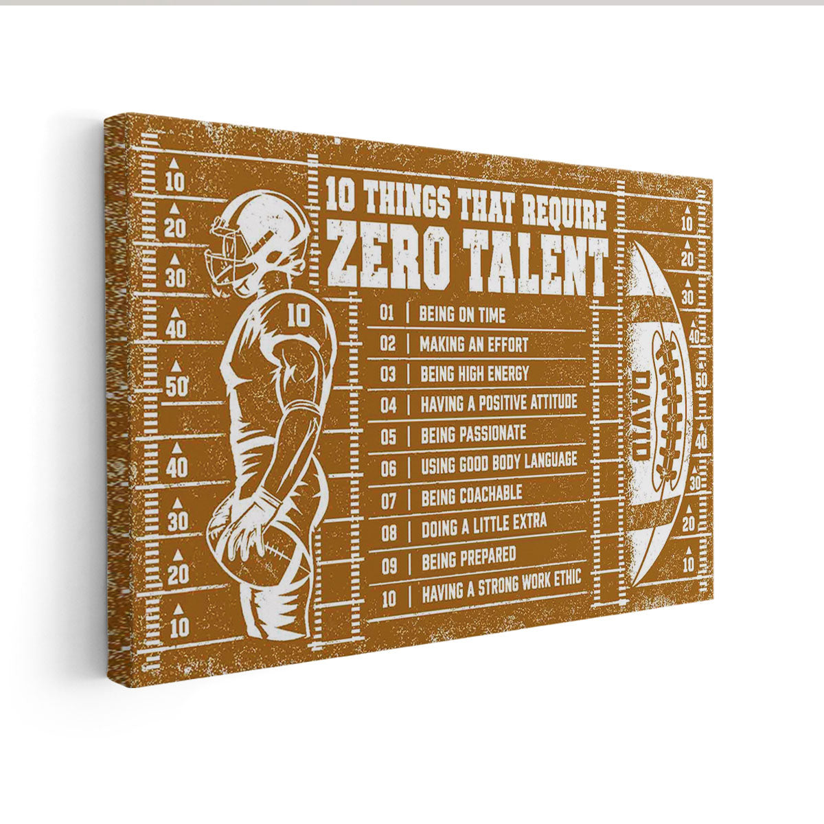10 Things That Require Zero Talent -  Personalized Canvas - Custom Gift For American Football Lover - Gift for Him - Sport Lovers Gift