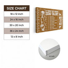 10 Things That Require Zero Talent -  Personalized Canvas - Custom Gift For American Football Lover - Gift for Him - Sport Lovers Gift