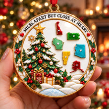 Love Connects Us Across The Map - Personalized  3D Acrylic Ornament - Real 3D Ornament