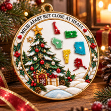 Love Connects Us Across The Map - Personalized  3D Acrylic Ornament - Real 3D Ornament