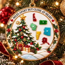 Love Connects Us Across The Map - Personalized  3D Acrylic Ornament - Real 3D Ornament