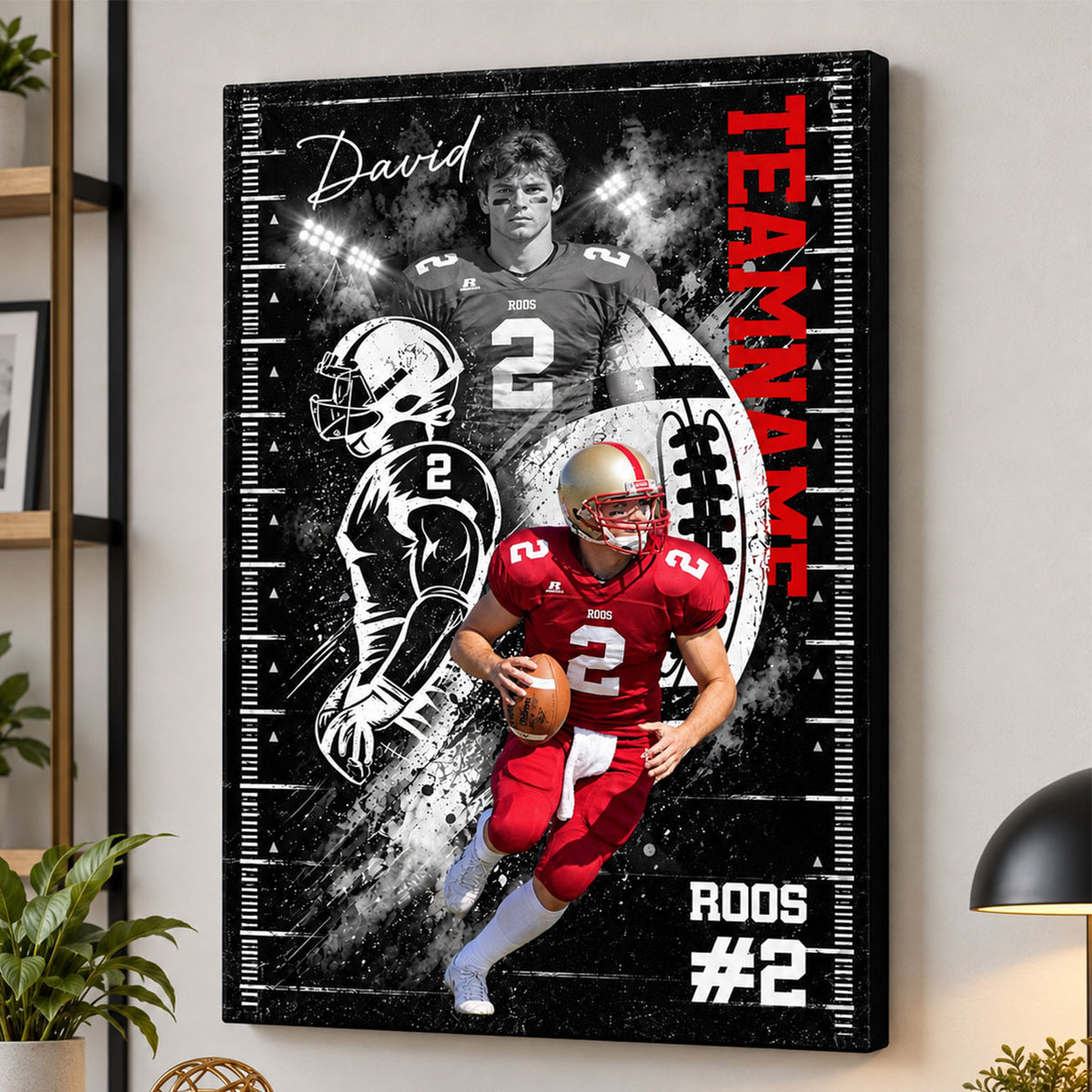 Custom Player Sport - Personalized Canvas - Football Wall Art, Gift for Him - Sport Lovers Gift