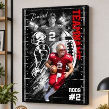 Custom Player Sport - Personalized Canvas - Football Wall Art, Gift for Him - Sport Lovers Gift