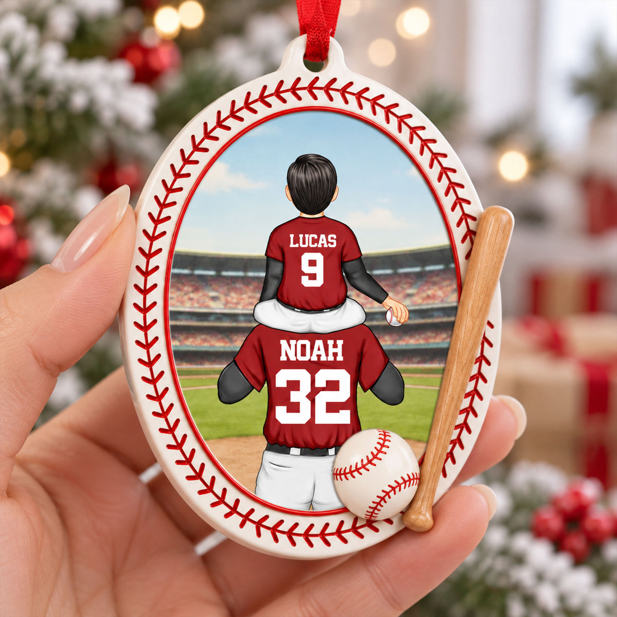 Custom Baseball Lovers - Personalized  3D Acrylic Ornament - Real 3D Ornament
