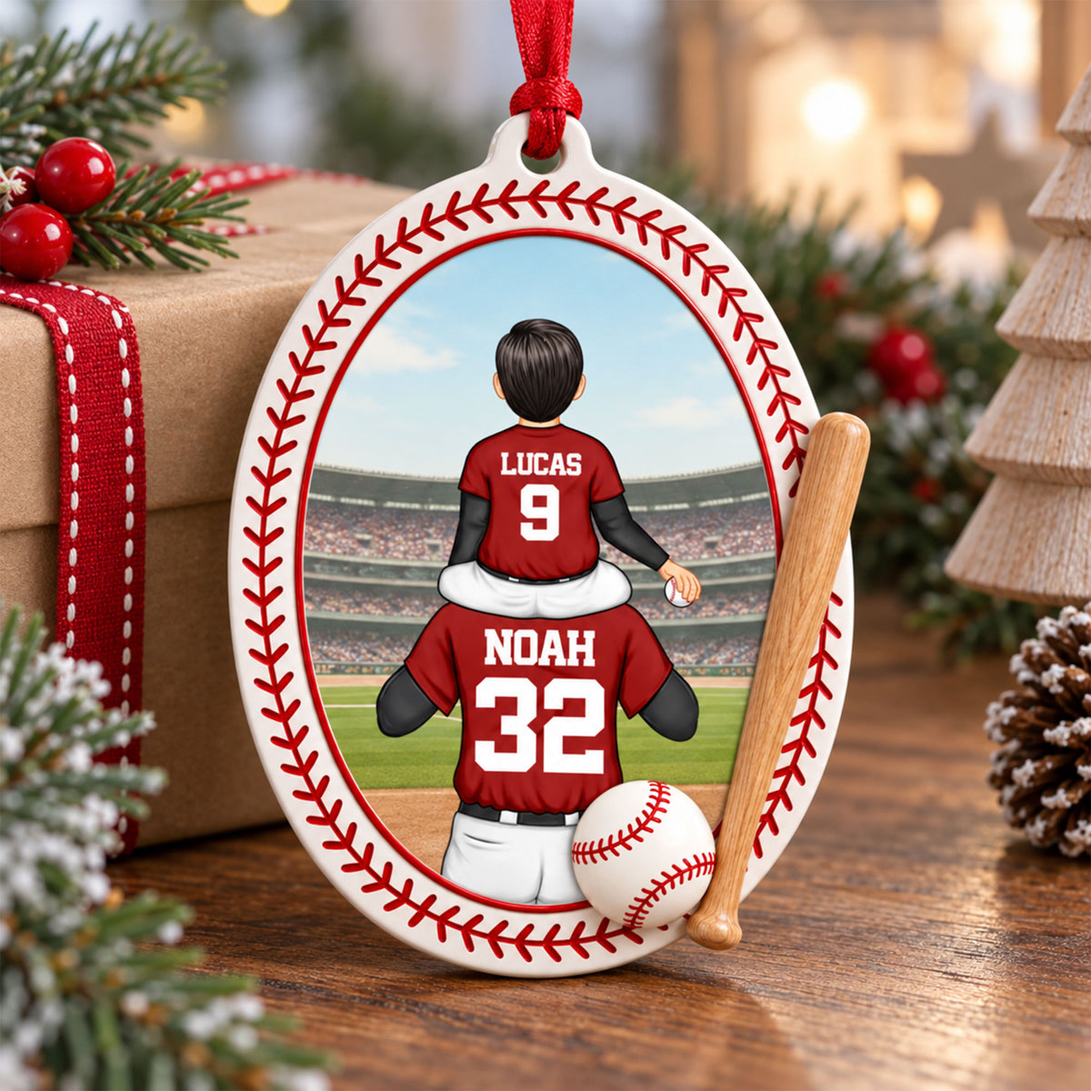 Custom Baseball Lovers - Personalized  3D Acrylic Ornament - Real 3D Ornament