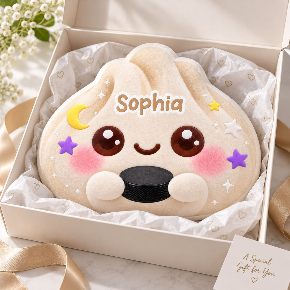 Sports Dumpling Custom Shape Pillow – Personalized Name & Favorite Sport, Cute Rainbow Plush Pillow for Kids, Athletes & Sports Lovers