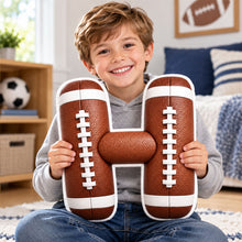 Custom Football Letter Shaped Pillow  - Personalized Christmas Birthday Gifts For Sports Fans, Athletes - Personalized Kids Gifts - Christmas Gift For Sport Lovers