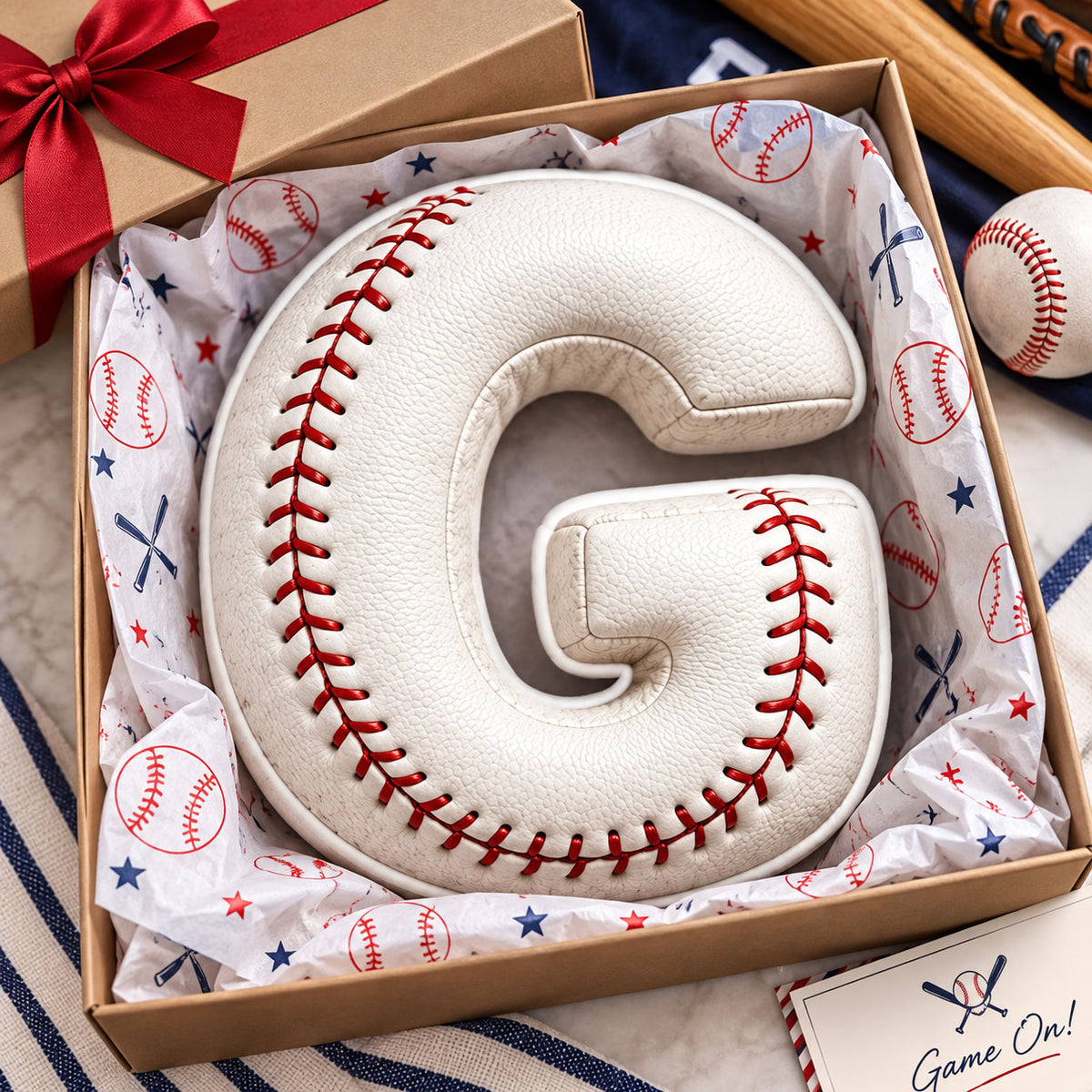 Custom Baseball Letter Shaped Pillow  - Personalized Christmas Birthday Gifts For Sports Fans, Athletes - Personalized Kids Gifts - Christmas Gift For Sport Lovers