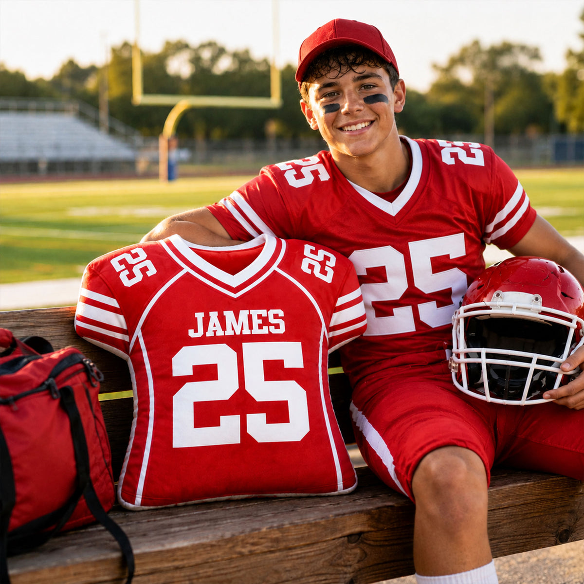 Custom Football Sports Shaped Pillow  - Personalized Christmas Birthday Gifts For Sports Fans, Athletes - Personalized Kids Gifts - Christmas Gift For Sport Lovers