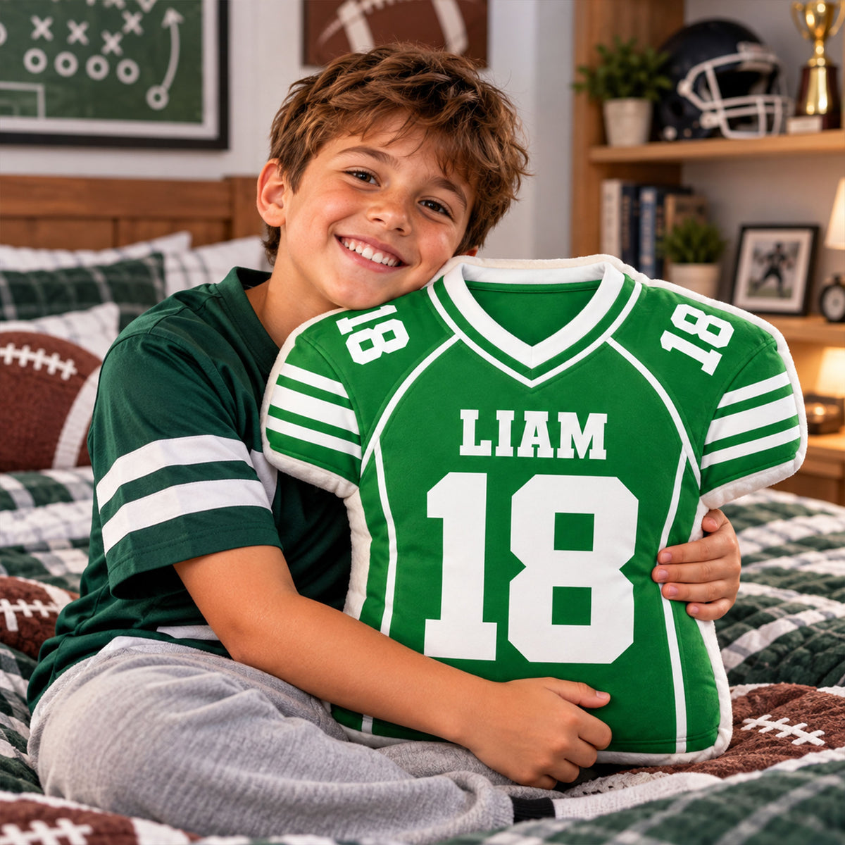 Custom Football Sports Shaped Pillow  - Personalized Christmas Birthday Gifts For Sports Fans, Athletes - Personalized Kids Gifts - Christmas Gift For Sport Lovers