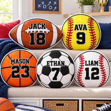 Sports Ball Custom Shaped Pillow - Custom Shape Pillow  - Personalized Kids Gifts - Sport Lovers Gift