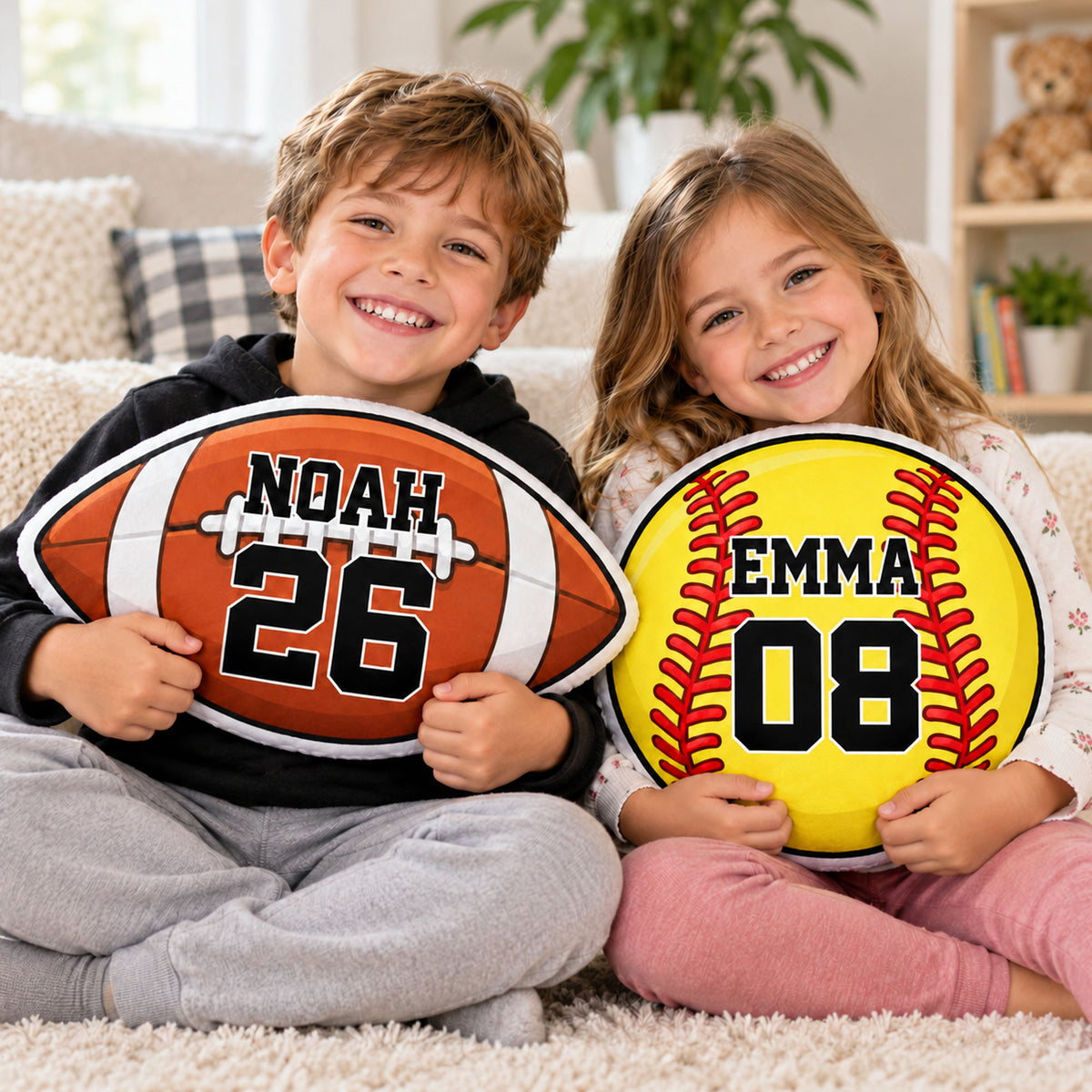 Sports Ball Custom Shaped Pillow - Custom Shape Pillow  - Personalized Kids Gifts - Sport Lovers Gift