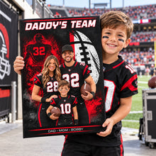 Custom Our Family Player Sport - Personalized Canvas For Dad - Football Wall Art, Gift for Him, Boys Girls Room Decor
