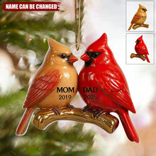 Personalized Cardinal Memorial 2D Acrylic Ornament – Custom Christmas Gift in Loving Memory