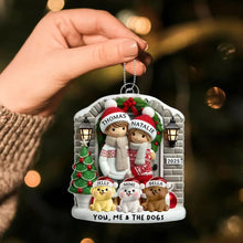 Personalized Farmhouse Couple with Pet 2D Acrylic Ornament – Custom Christmas Gift for Couples
