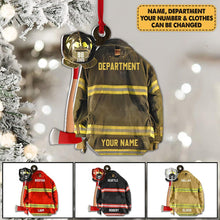 Personalized Firefighter 2D Acrylic Ornament: Custom Vest, Helmet, Axe (Acrylic)