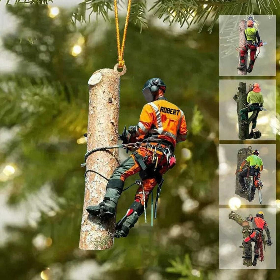 Personalized Arborist 2D Acrylic Ornament: Custom Tree Cutter Gift