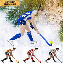Personalized Field Hockey Player 2D Acrylic Ornament – Custom Name & Number Christmas Gift