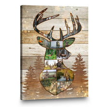 Personalized Deer Hunting Memories Custom Hunting Collage Canvas, Gift for Dad, Best Gift For Deer Hunters, Custom Father's Day Gift