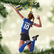 Personalized Volleyball Girl 2D Ornament: Acrylic Christmas Keepsake