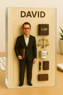 Personalized 2D Acrylic Photo Block: Custom Job Action Figure Gift
