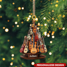Personalized Guitar Christmas 2D Ornament: Acrylic Music Lover Gift