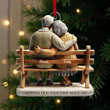Personalized Couple Acrylic Christmas 2D Ornament: Growing Old Together