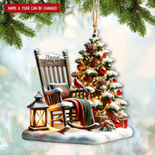 Personalized Christmas Memorial 2D Flat Ornament: In Loving Memory, Loss of Dad