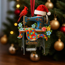 Personalized Sewing Machine Ornament: 2D Acrylic Seamstress Gift