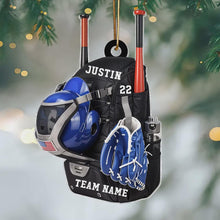Personalized Baseball & Softball Bag 2D Acrylic Ornament – Custom Name & Number Christmas Gift